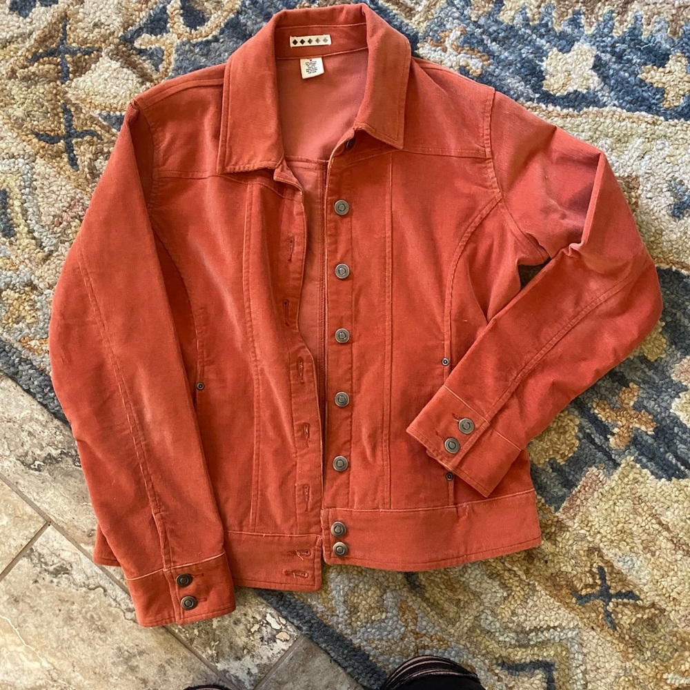Rust Orange Corduroy Shirt Jacket